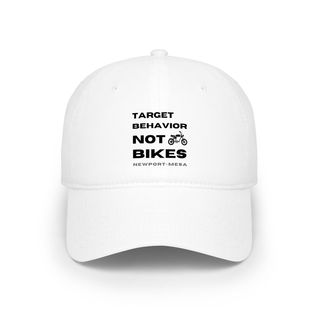 White Baseball Cap: Target Behavior Not Bikes