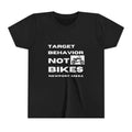 Black Youth Short Sleeve Tee: Target Behavior Not Bikes