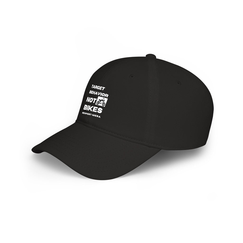 Black Baseball Cap: Target Behavior Not Bikes
