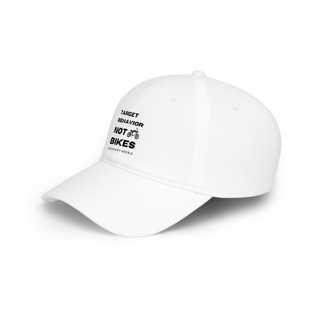 White Baseball Cap: Target Behavior Not Bikes