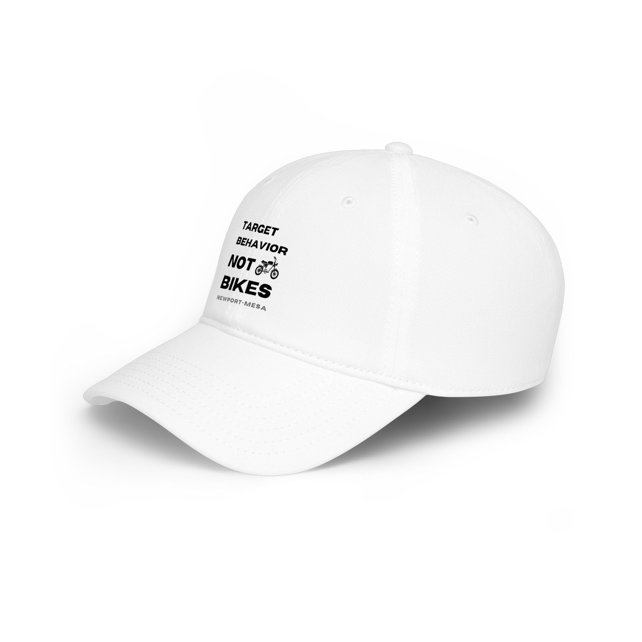 White Baseball Cap: Target Behavior Not Bikes