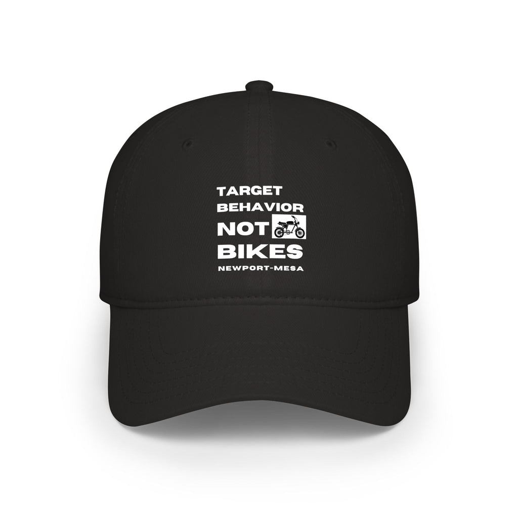 Black Baseball Cap: Target Behavior Not Bikes